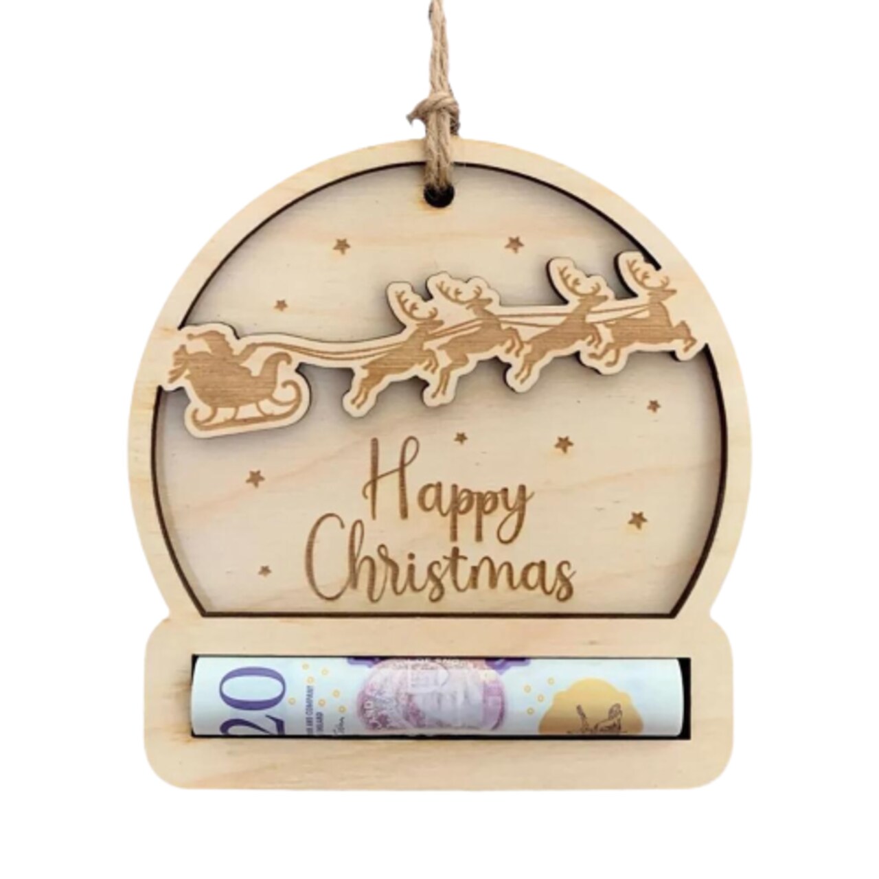 Kitcheniva Unique Wooden Money Holder For Christmas Cash Gift